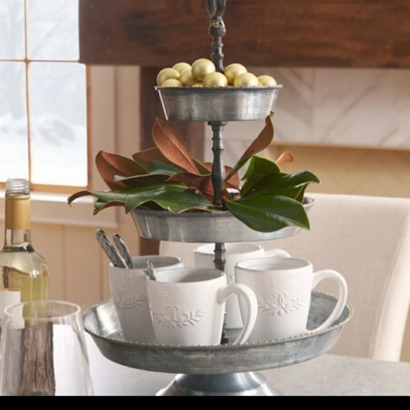 Other - Farmhouse Vintage Galvanized Three Tiered Stand